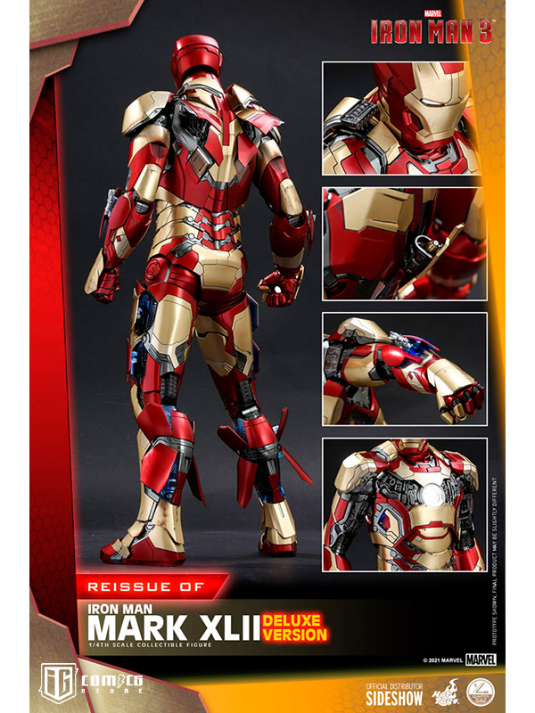 NECA Iron Man - Figura de acción de Iron Man (Mark 42) a escala 3 1/4